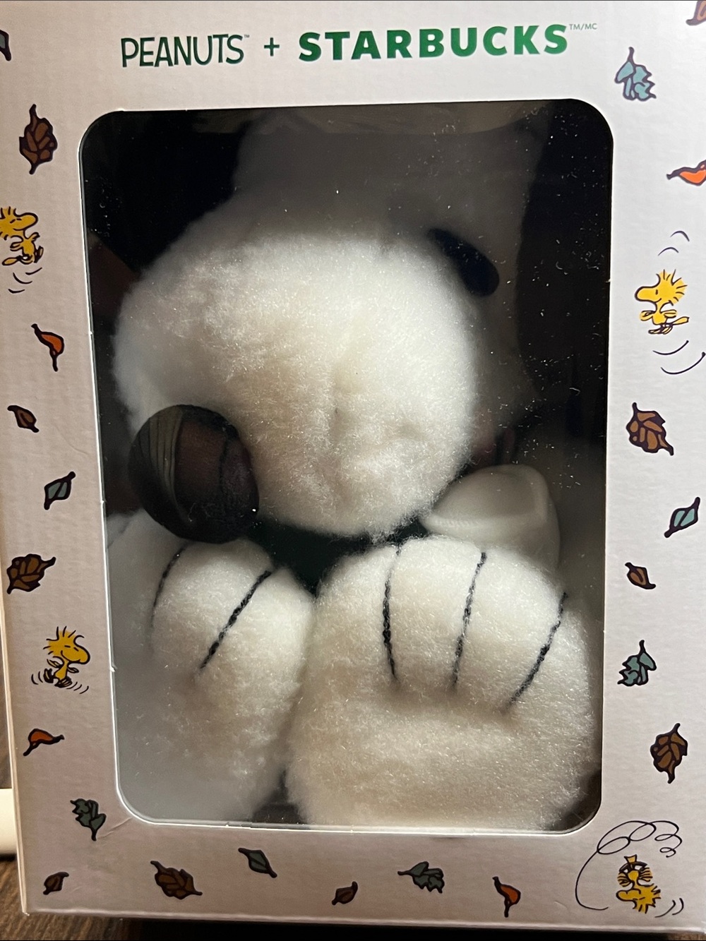 Collectible Peanuts x Starbucks Snoopy Plush Toy - White & Black